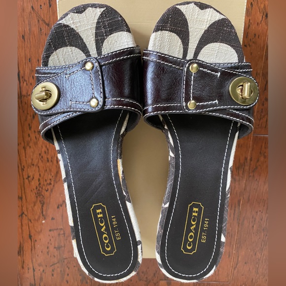 Coach Wedge Platform Sandals size 6.5. Brand new, never worn. - Picture 1 of 4